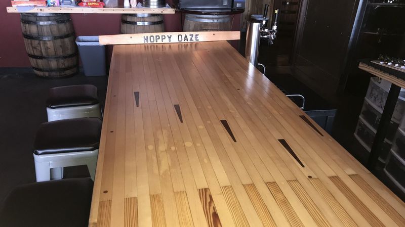 From Bowling Alley To Brewpub Recycled, Reclaimed Bowling Alley Kitchen Island