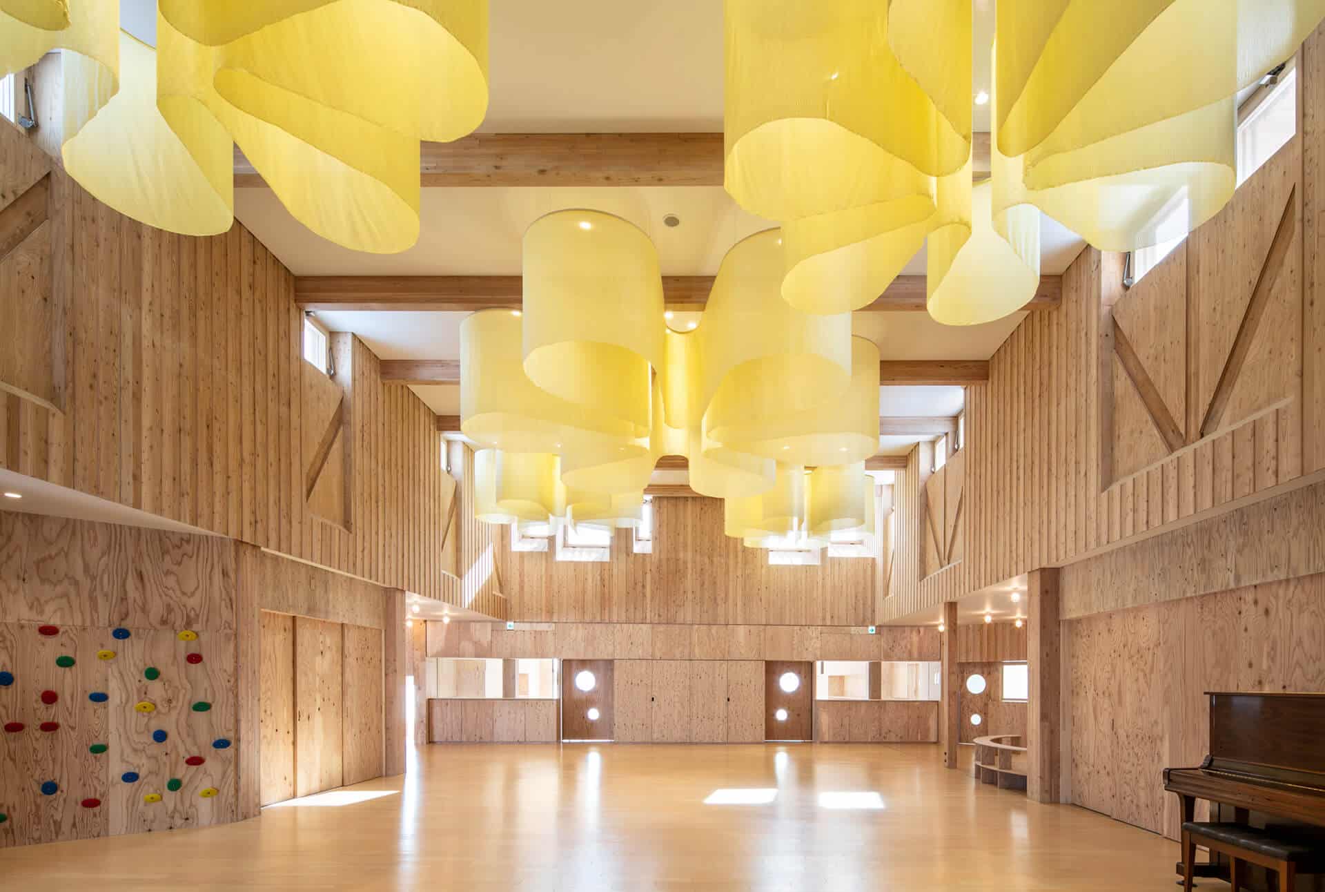 Kengo Kuma’s wooden nursery school in Japan uses sunflower-inspired biomimicry