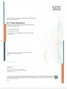 Vinawood's EUTR Certificate
