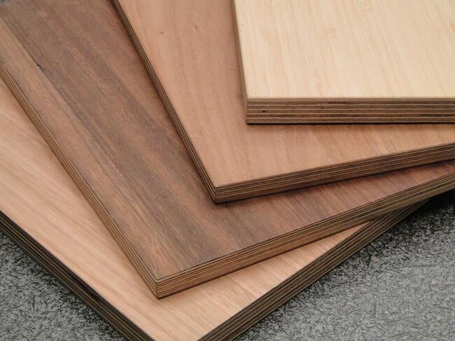 Plywood is made up of thin sheets of veneer that are glued and held together by bonded layers.