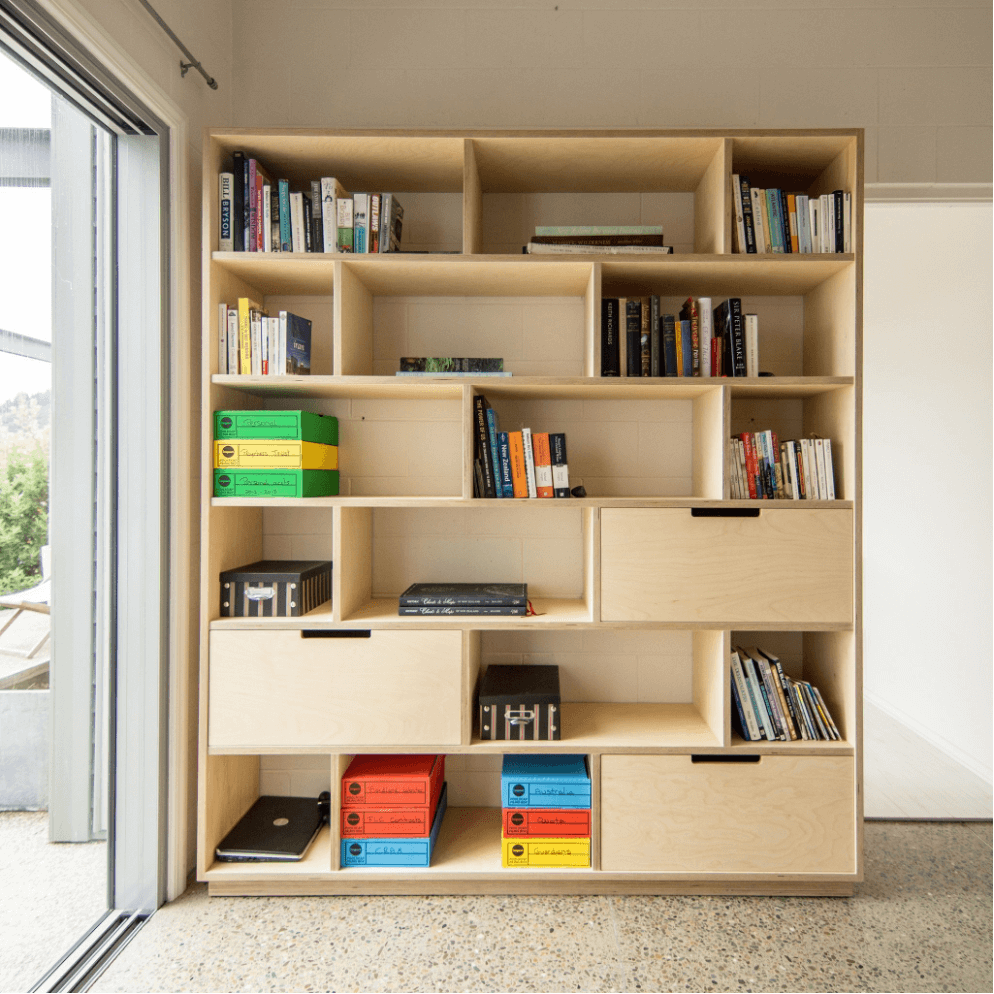 Plywood bookshelf