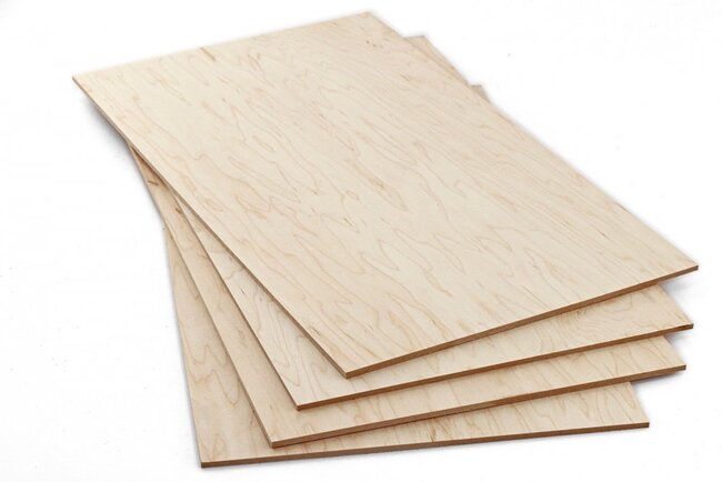 Maple plywood is susceptible to damage if it gets wet. 